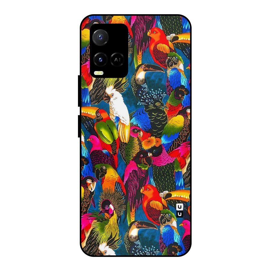 Parrot Art Metal Back Case for Vivo Y21A