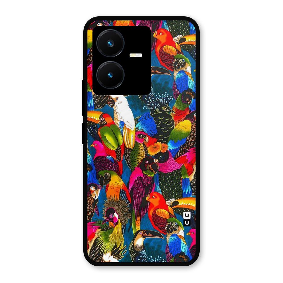 Parrot Art Metal Back Case for Vivo Y22