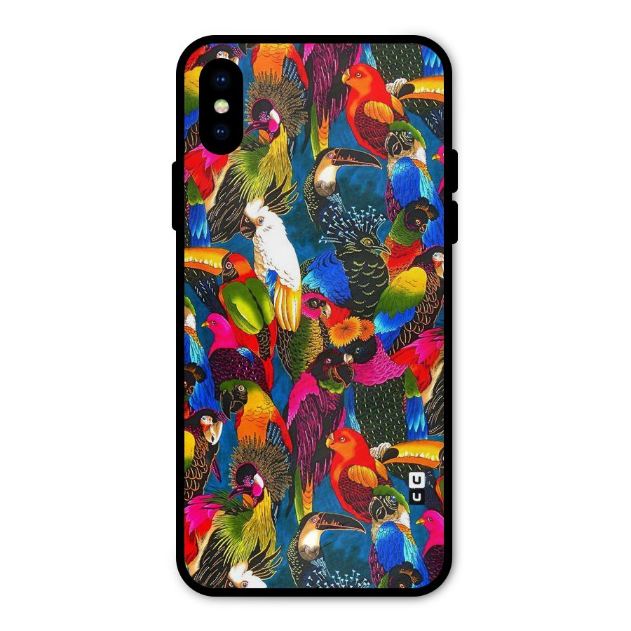 Parrot Art Metal Back Case for iPhone XS