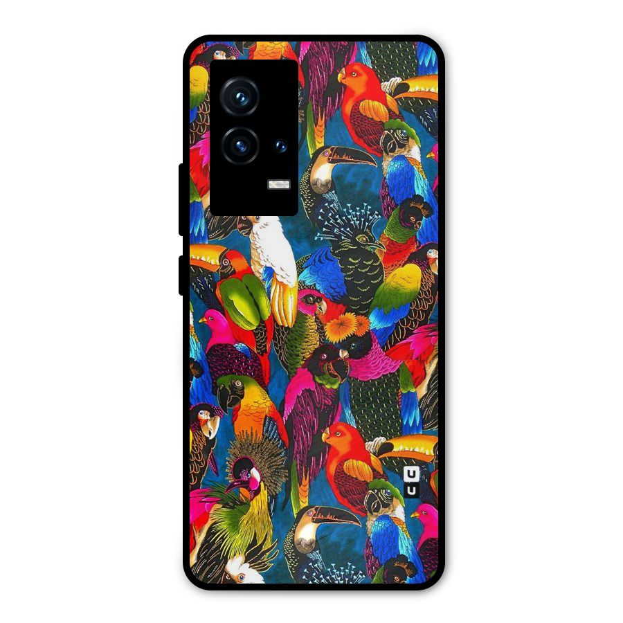 Parrot Art Metal Back Case for iQOO 9 5G