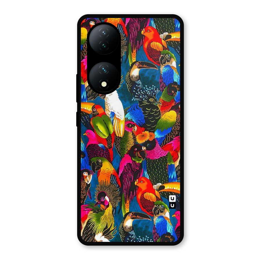 Parrot Art Metal Back Case for iQOO Z7s
