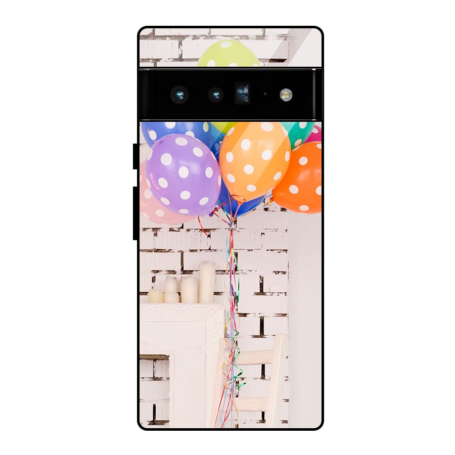 Party Balloons Glass Back Case for Google Pixel 6 Pro
