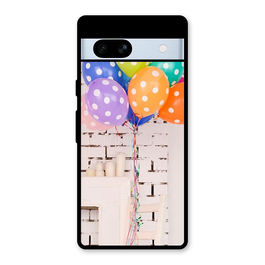 Party Balloons Glass Back Case for Google Pixel 7a
