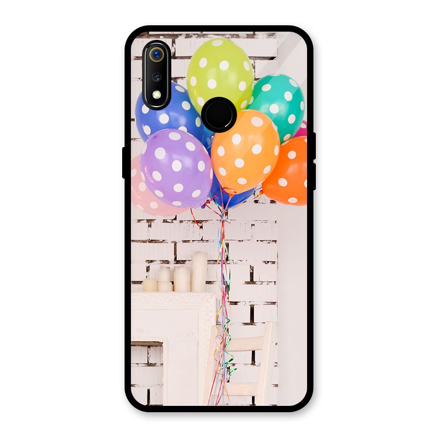 Party Balloons Glass Back Case for Realme 3