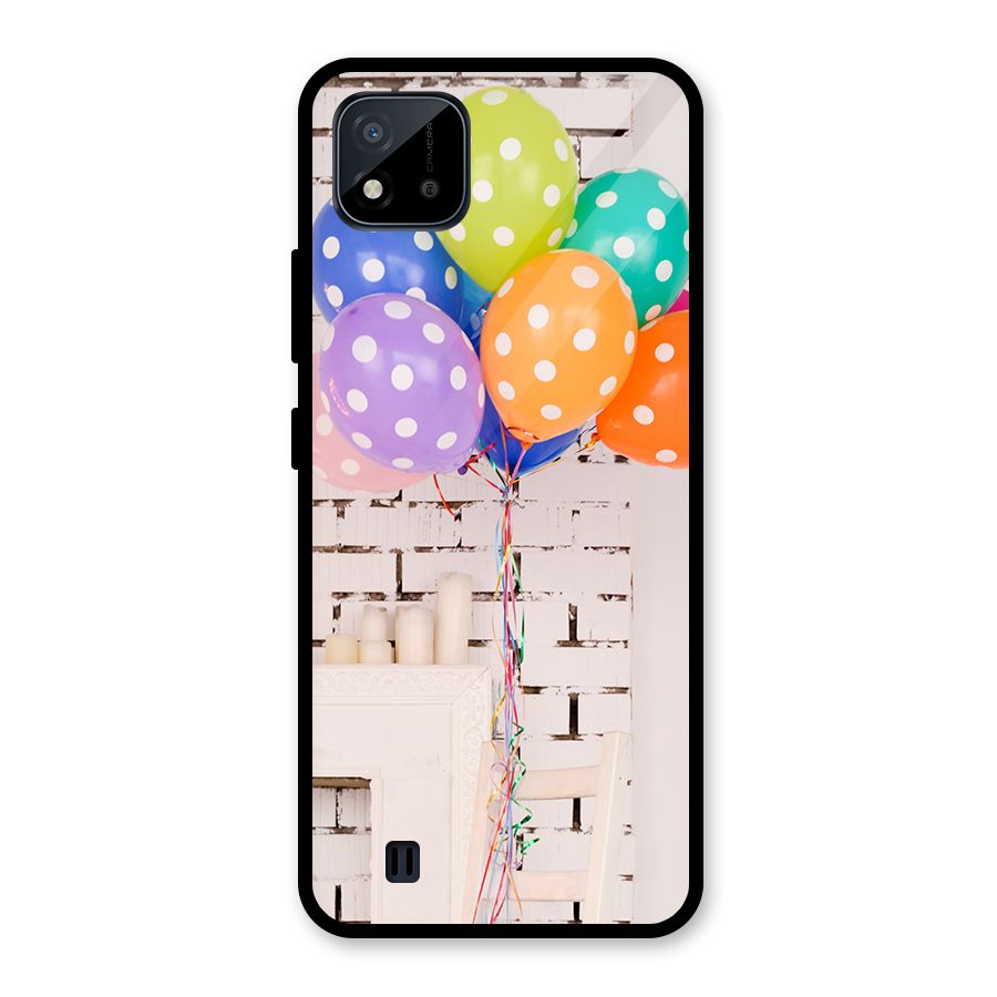 Party Balloons Glass Back Case for Realme C11 2021