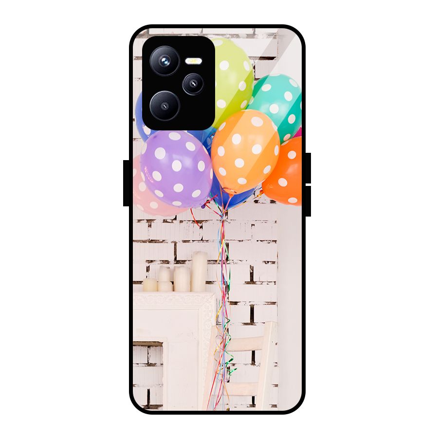 Party Balloons Glass Back Case for Realme C35