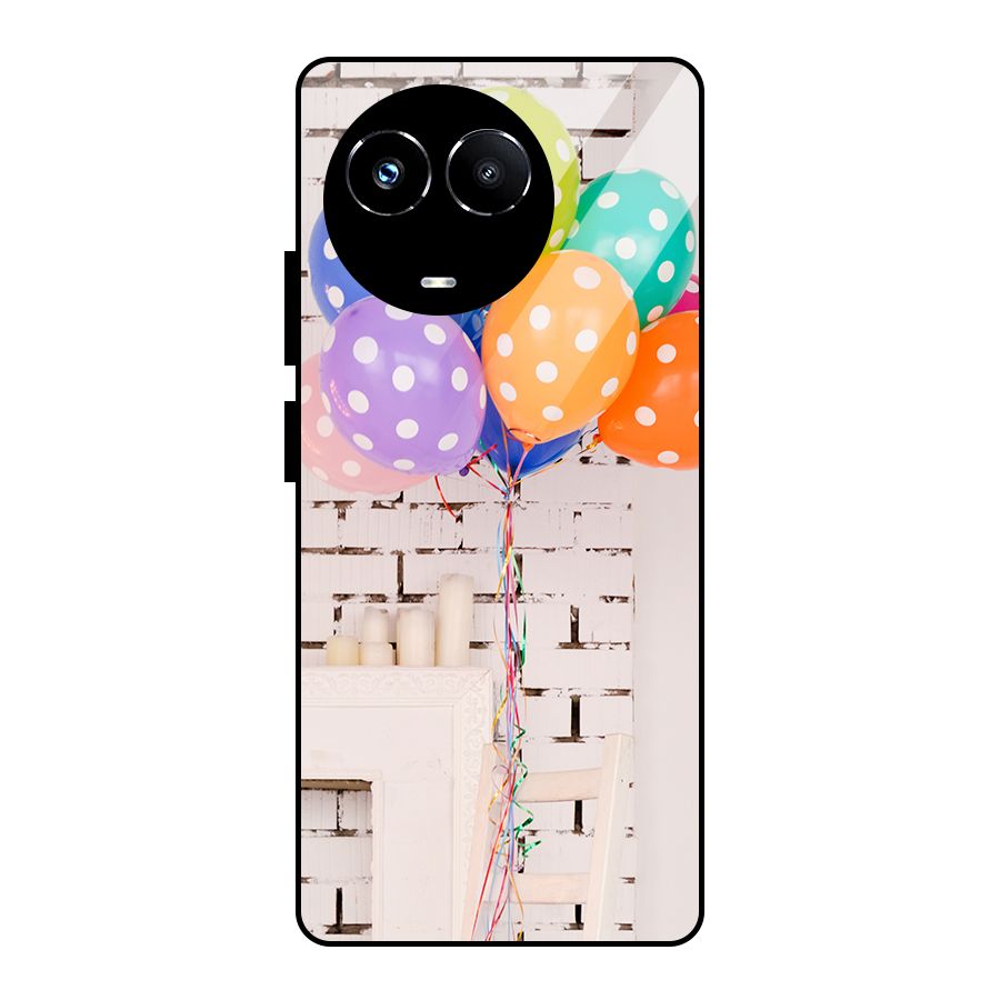 Party Balloons Glass Back Case for Realme Narzo 60X