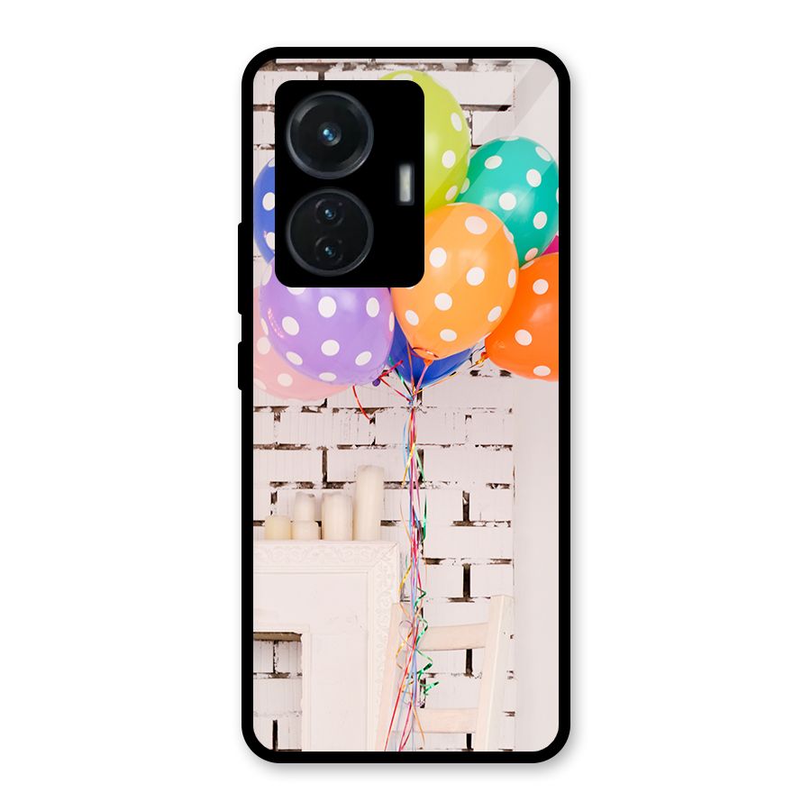 Party Balloons Glass Back Case for Vivo T1 44W