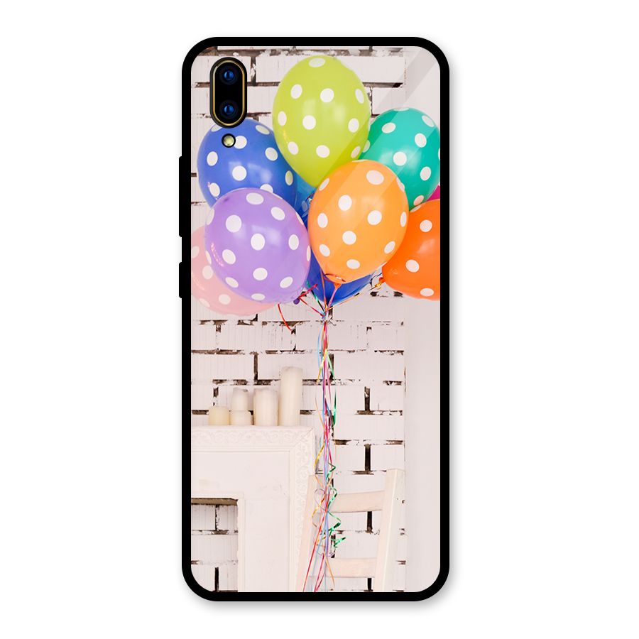 Party Balloons Glass Back Case for Vivo V11 Pro