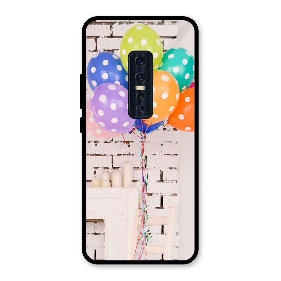 Party Balloons Glass Back Case for Vivo V17 Pro