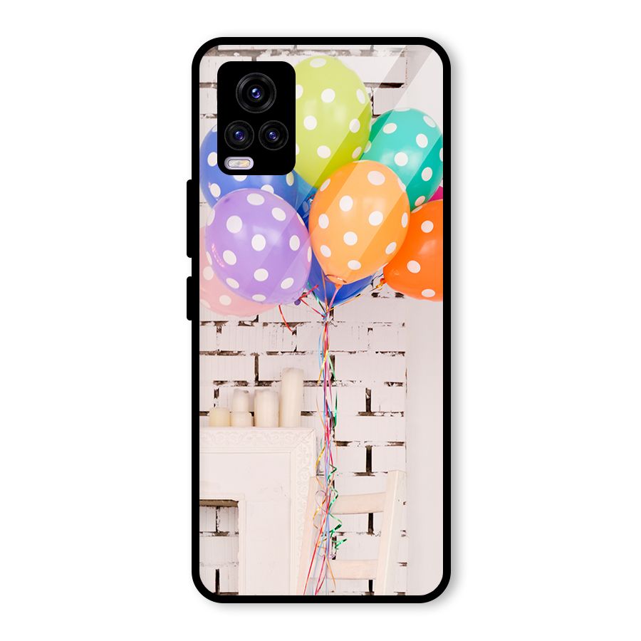 Party Balloons Glass Back Case for Vivo V20 2021
