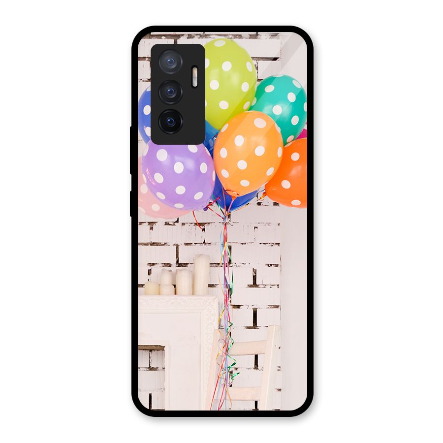 Party Balloons Glass Back Case for Vivo V23e