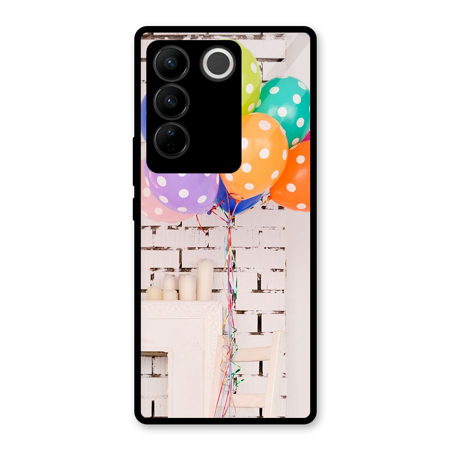 Party Balloons Glass Back Case for Vivo V27