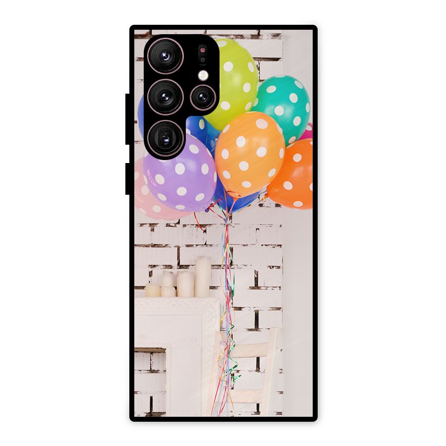 Party Balloons Metal Back Case for Galaxy S22 Ultra 5G