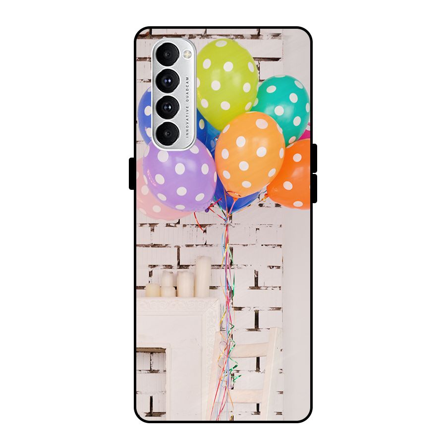 Party Balloons Metal Back Case for Oppo Reno4 Pro