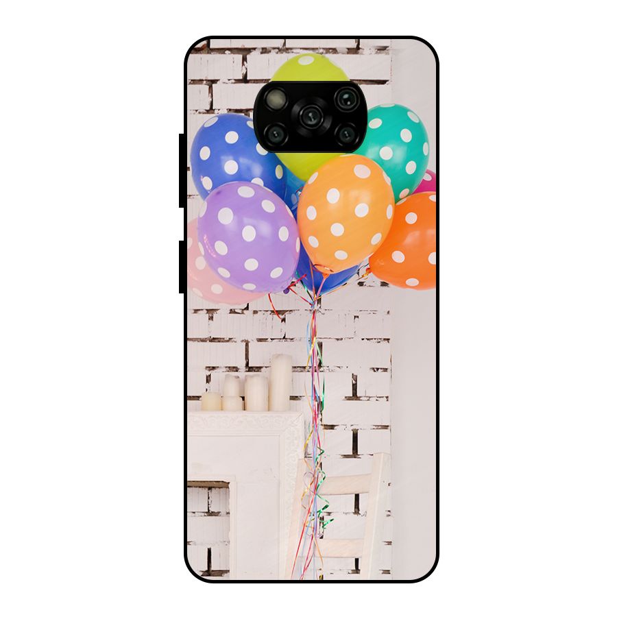 Party Balloons Metal Back Case for Poco X3
