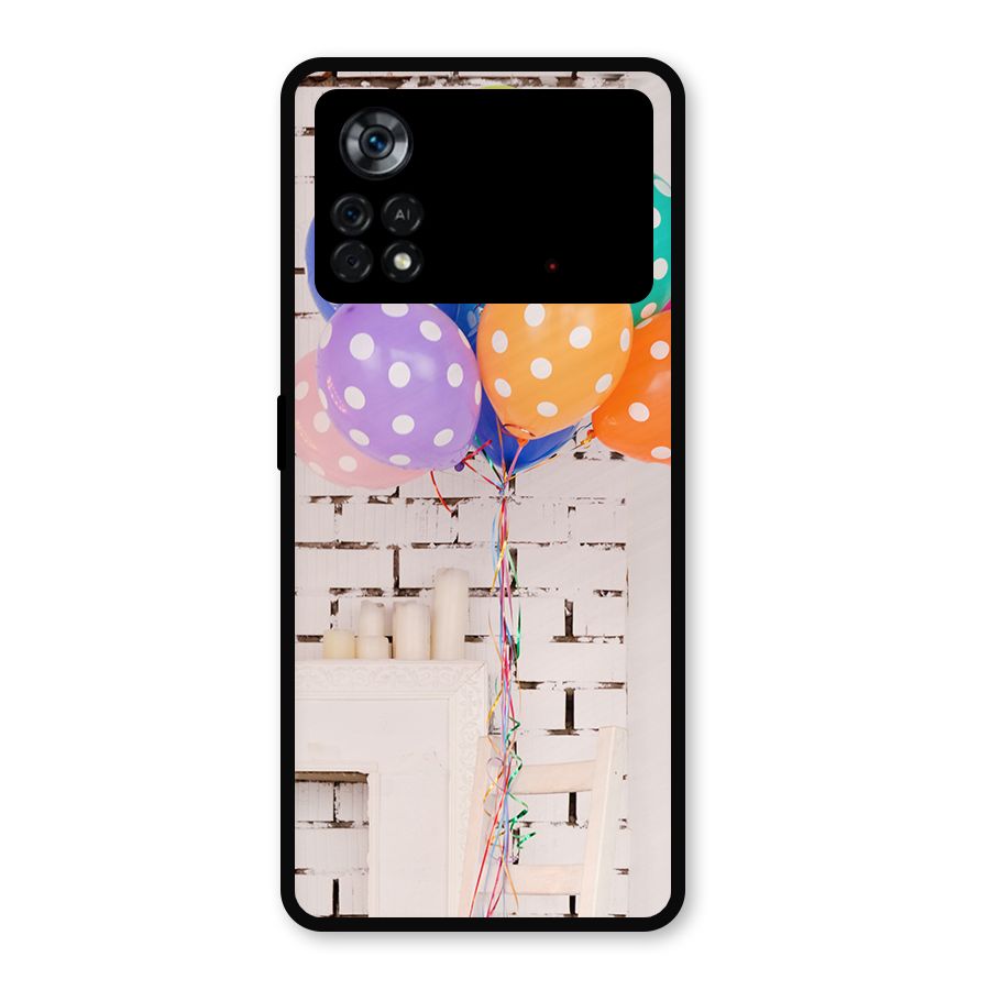 Party Balloons Metal Back Case for Poco X4 Pro 5G