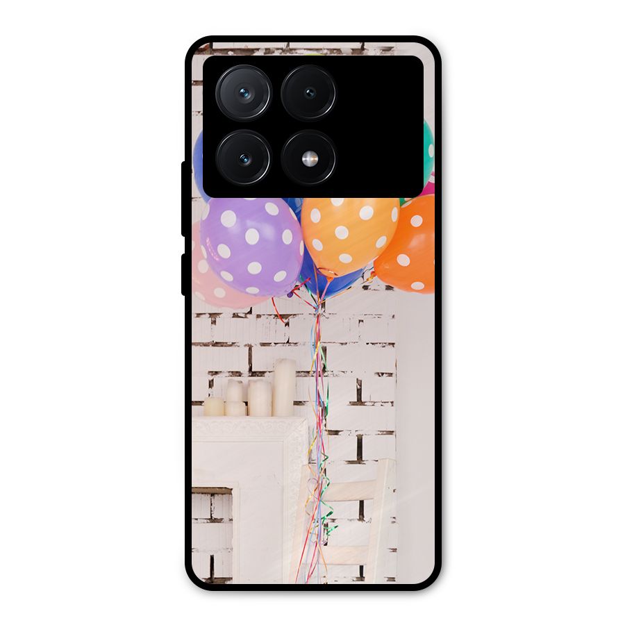 Party Balloons Metal Back Case for Poco X6 Pro