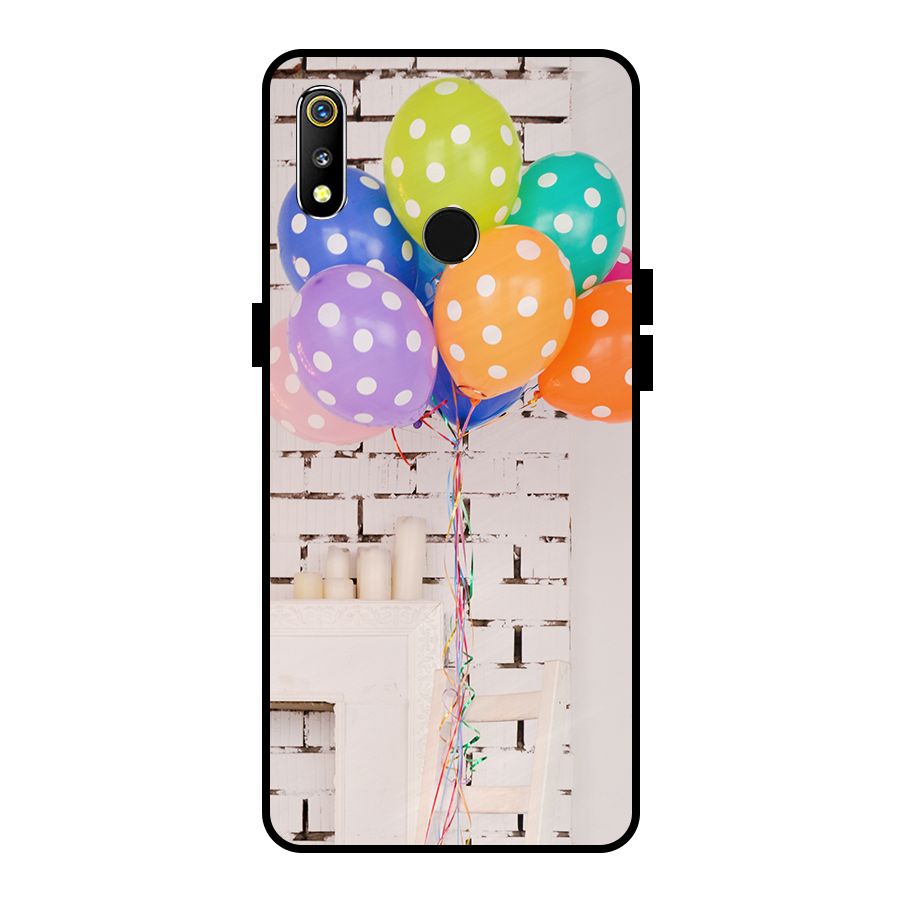 Party Balloons Metal Back Case for Realme 3