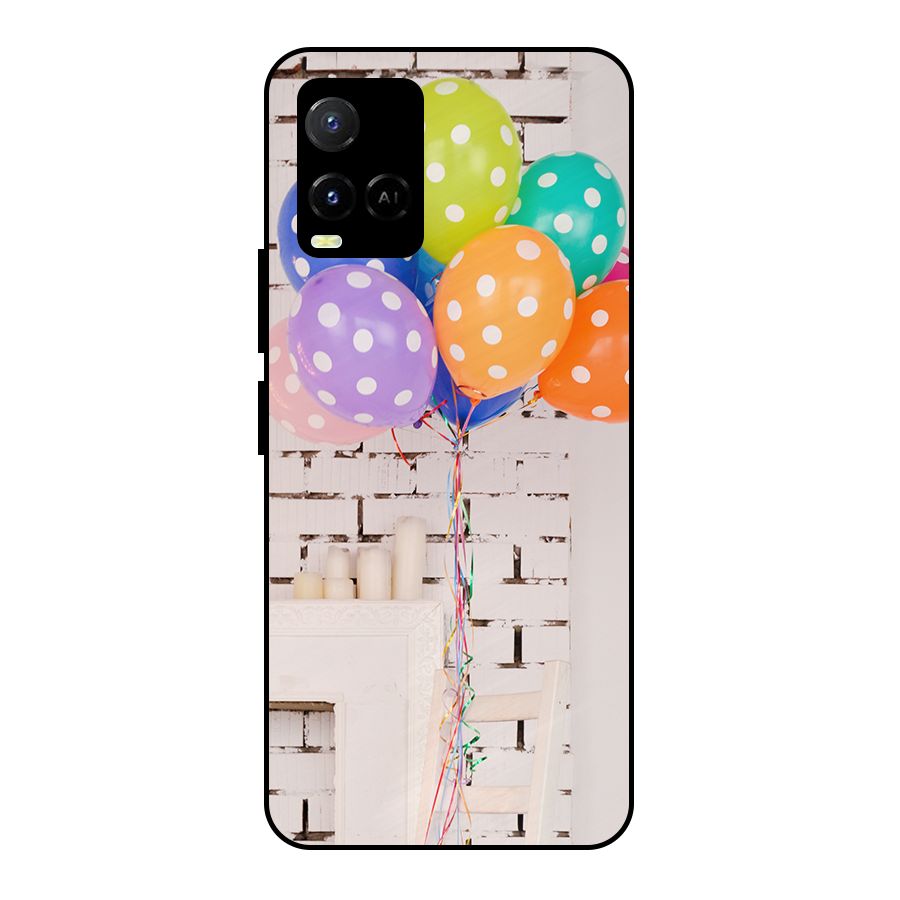Party Balloons Metal Back Case for Vivo Y21 2021