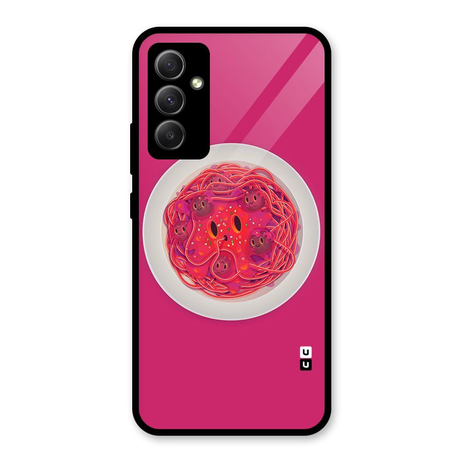 Pasta Cute Glass Back Case for Galaxy A34
