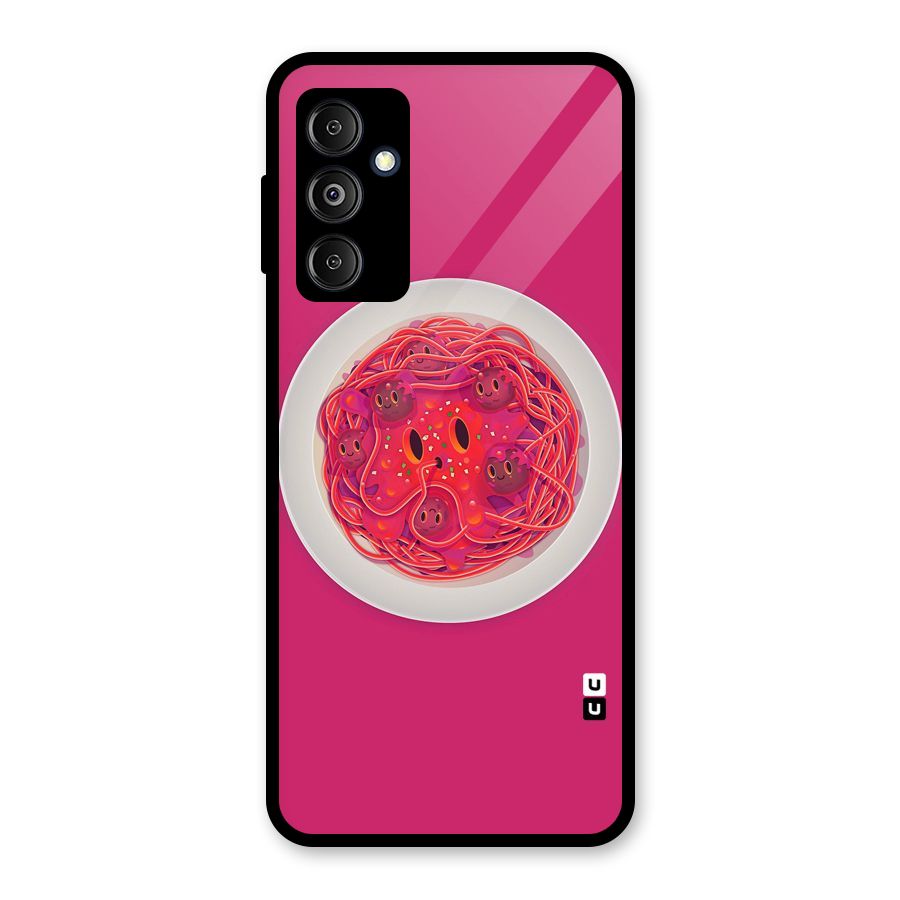 Pasta Cute Glass Back Case for Galaxy M14 5G