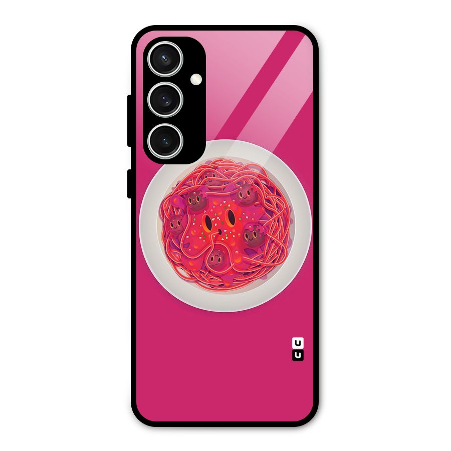 Pasta Cute Glass Back Case for Galaxy S23 FE