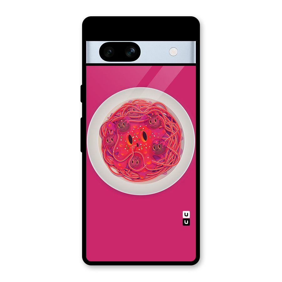 Pasta Cute Glass Back Case for Google Pixel 7a