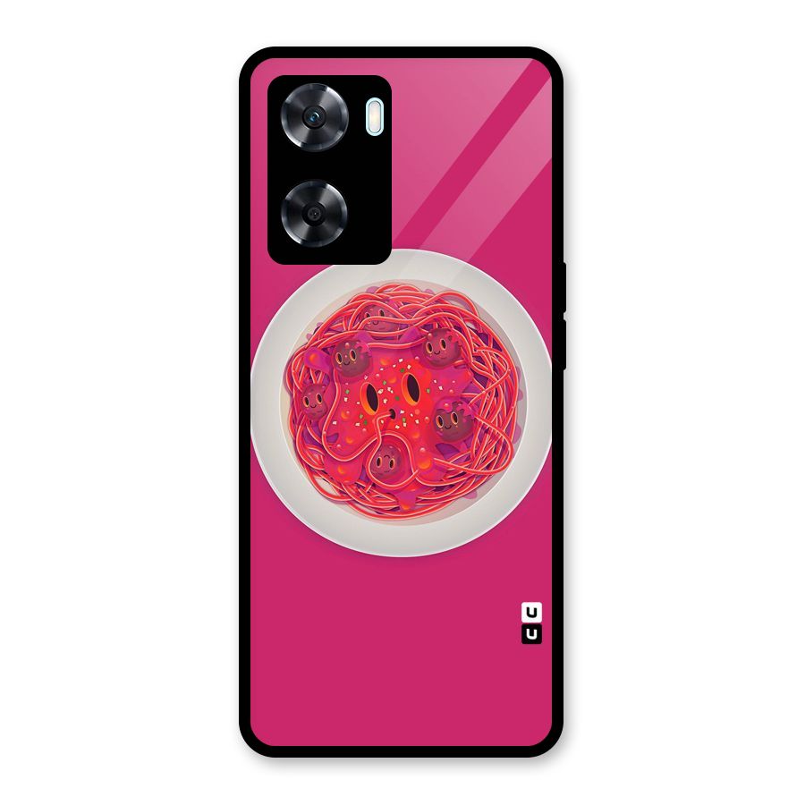 Pasta Cute Glass Back Case for Oppo A77s