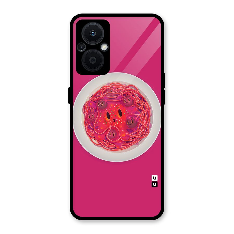 Pasta Cute Glass Back Case for Oppo F21s Pro 5G