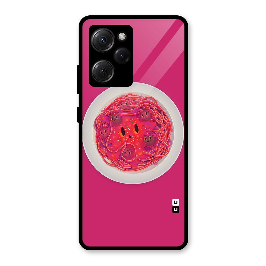 Pasta Cute Glass Back Case for Poco X5 Pro