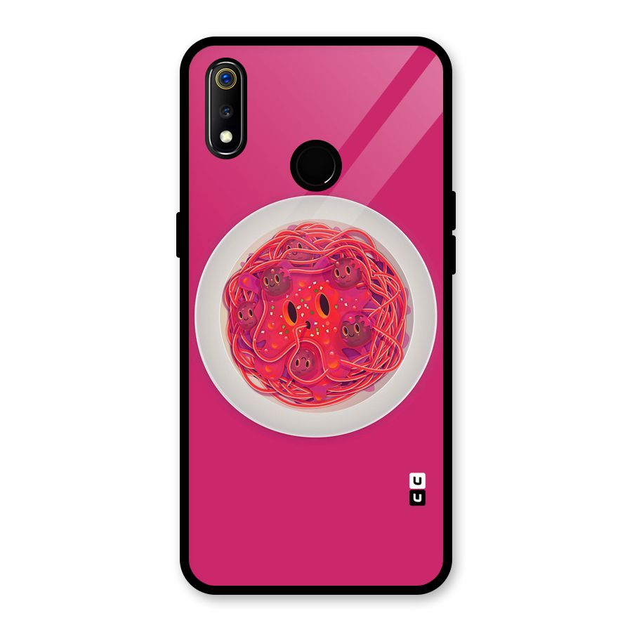 Pasta Cute Glass Back Case for Realme 3i