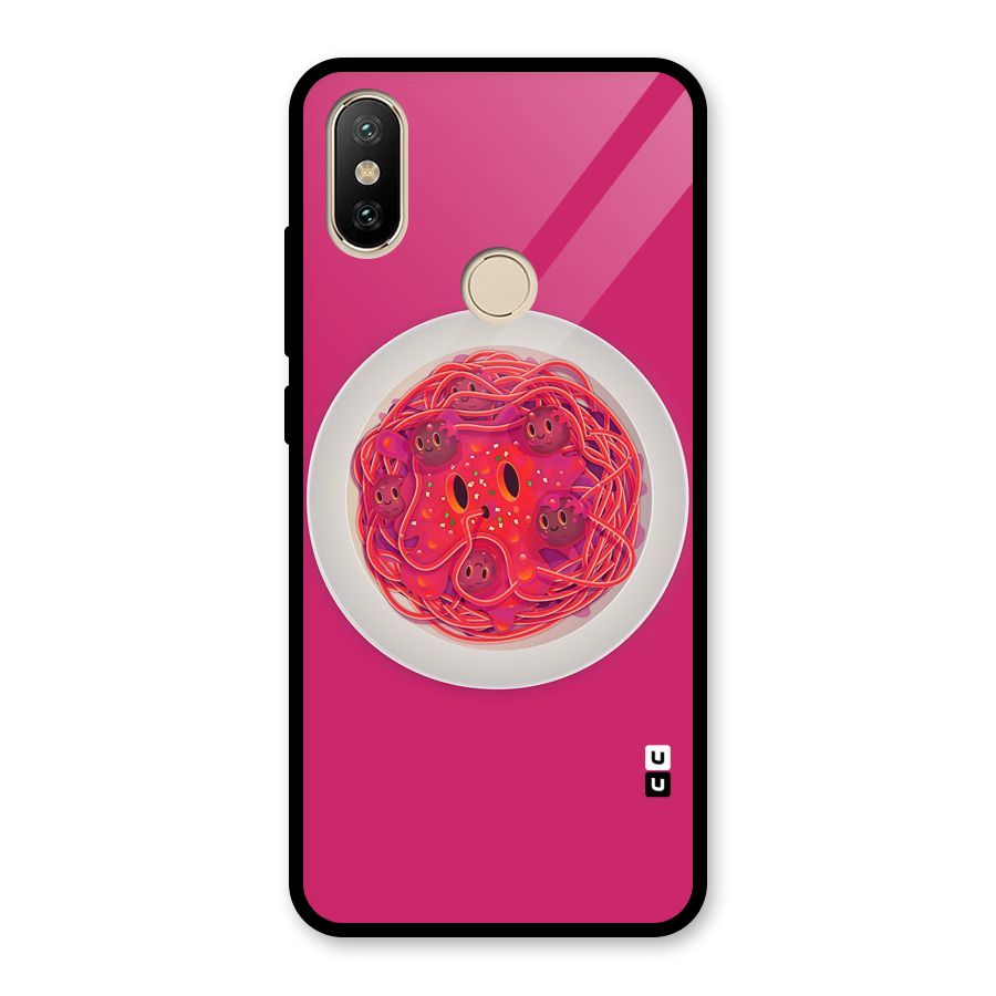 Pasta Cute Glass Back Case for Redmi A2