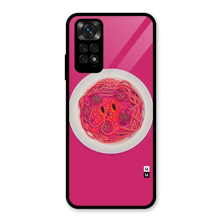 Pasta Cute Glass Back Case for Redmi Note 11S