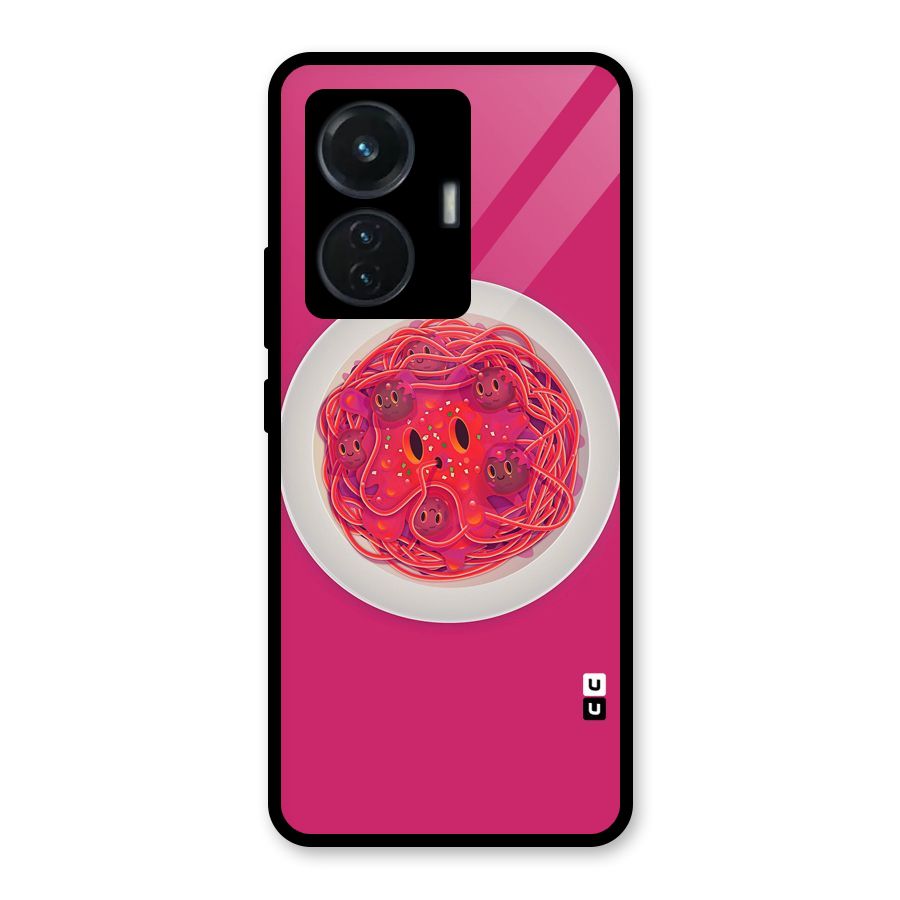 Pasta Cute Glass Back Case for Vivo T1 44W