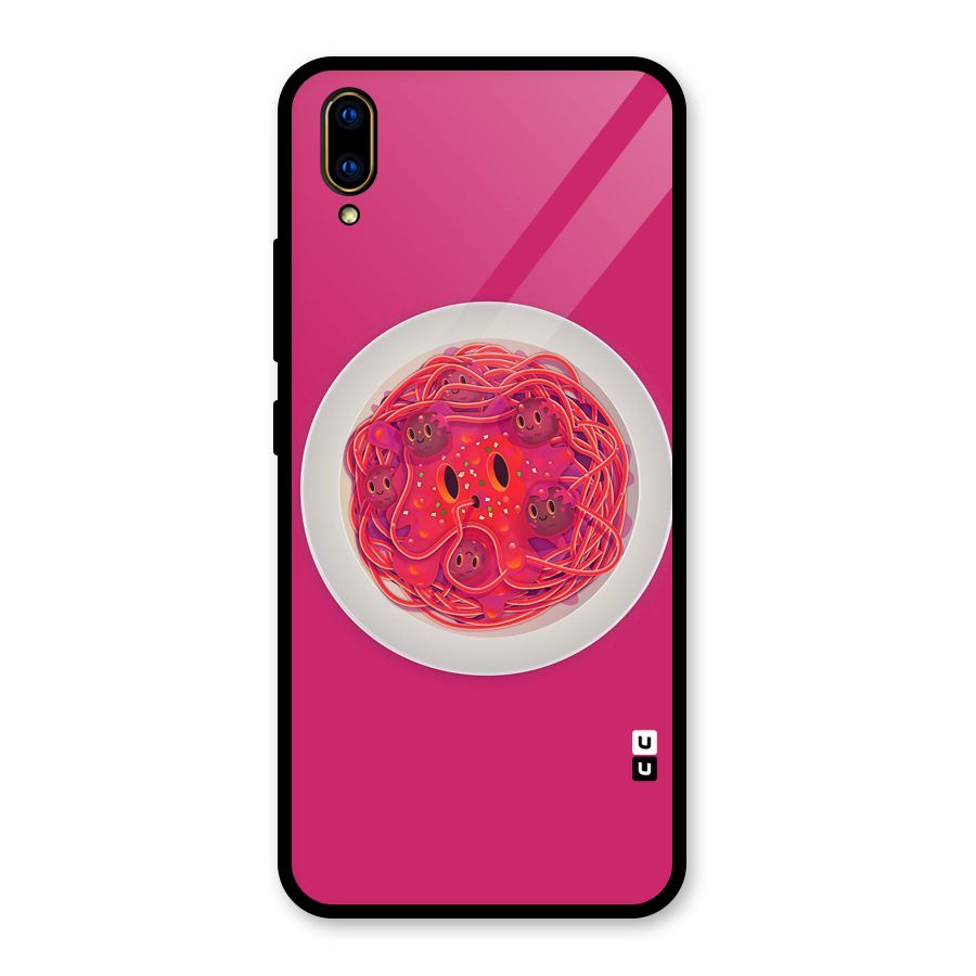Pasta Cute Glass Back Case for Vivo V11 Pro