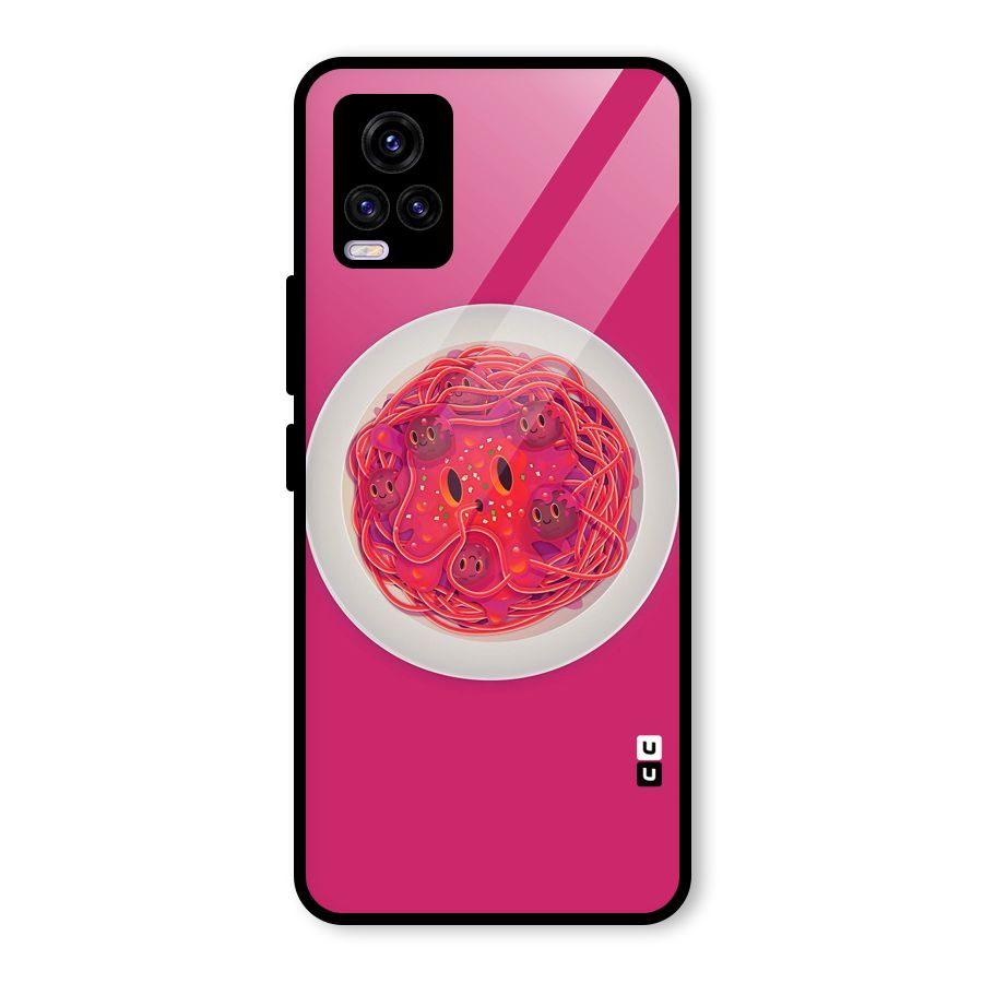 Pasta Cute Glass Back Case for Vivo V20 2021