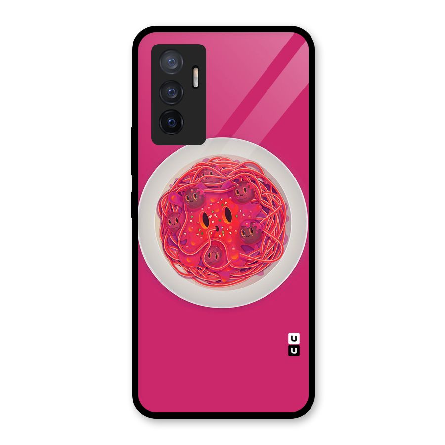 Pasta Cute Glass Back Case for Vivo V23e
