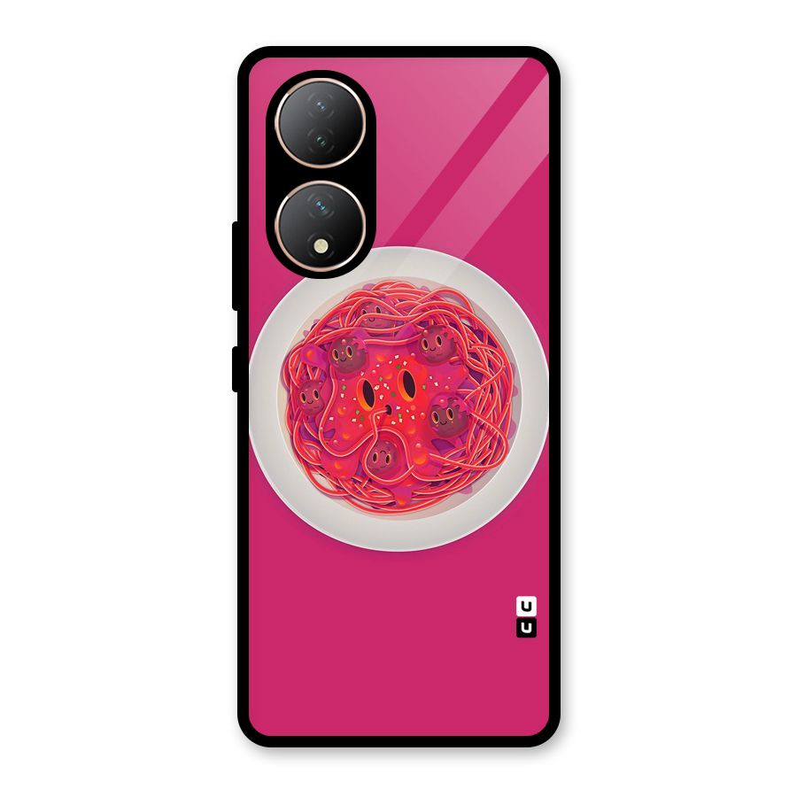Pasta Cute Glass Back Case for Vivo Y100A