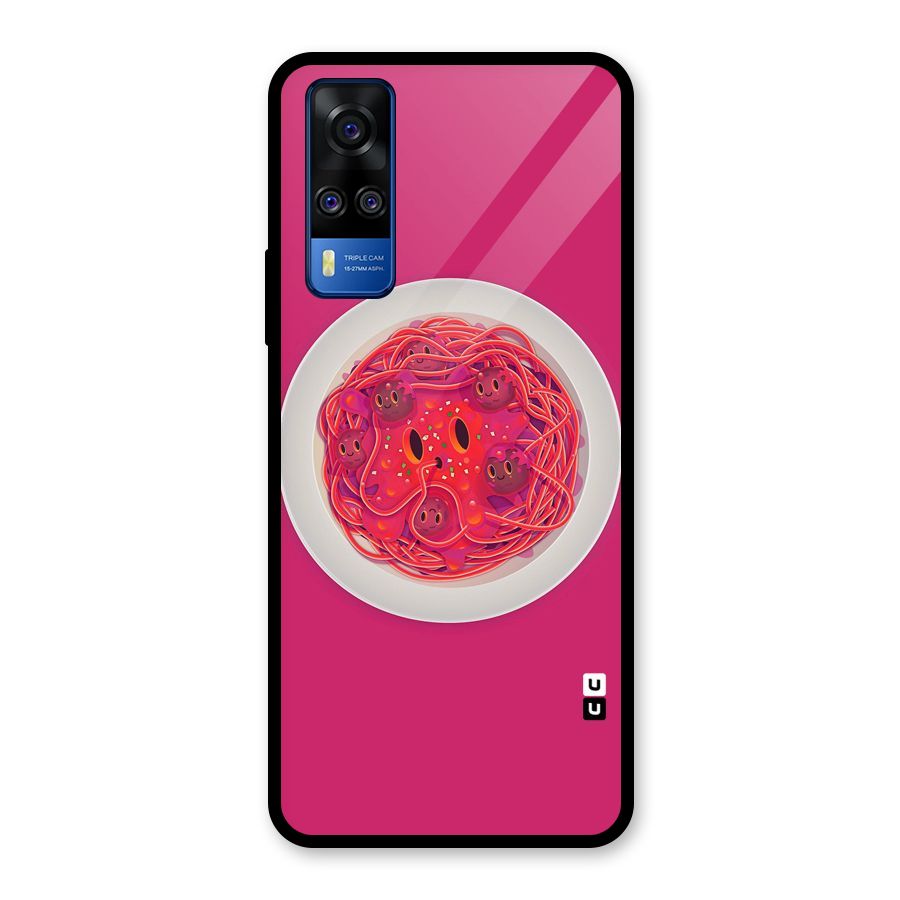 Pasta Cute Glass Back Case for Vivo Y31