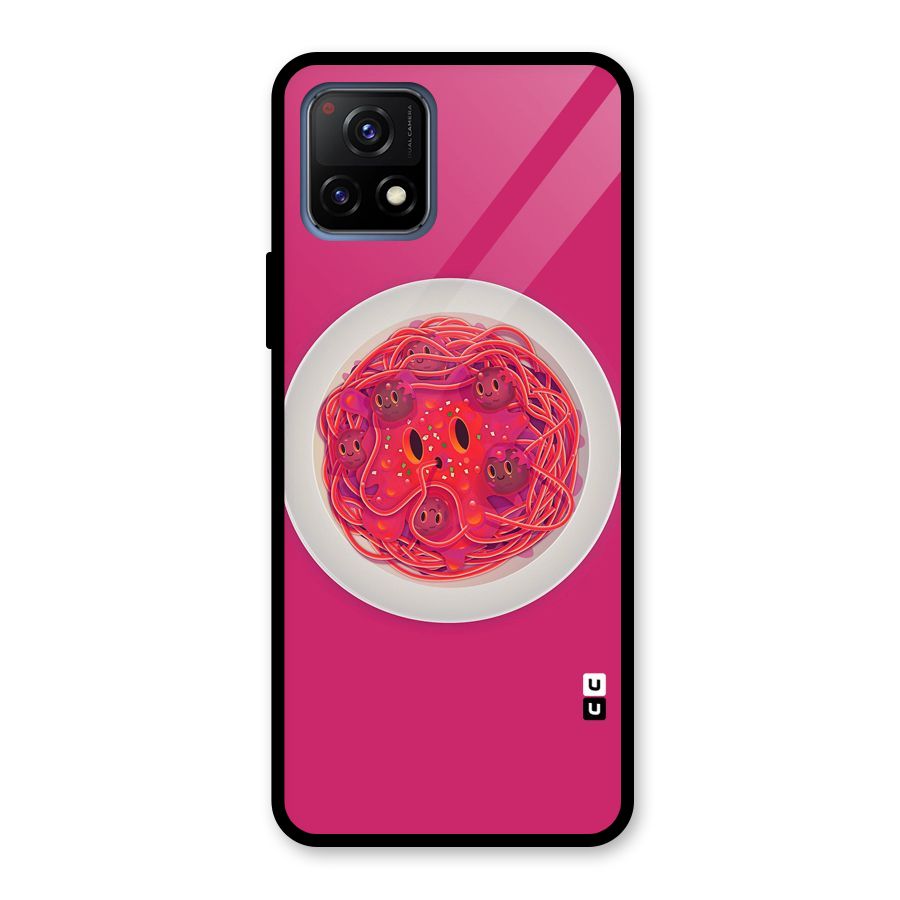 Pasta Cute Glass Back Case for Vivo Y72 5G