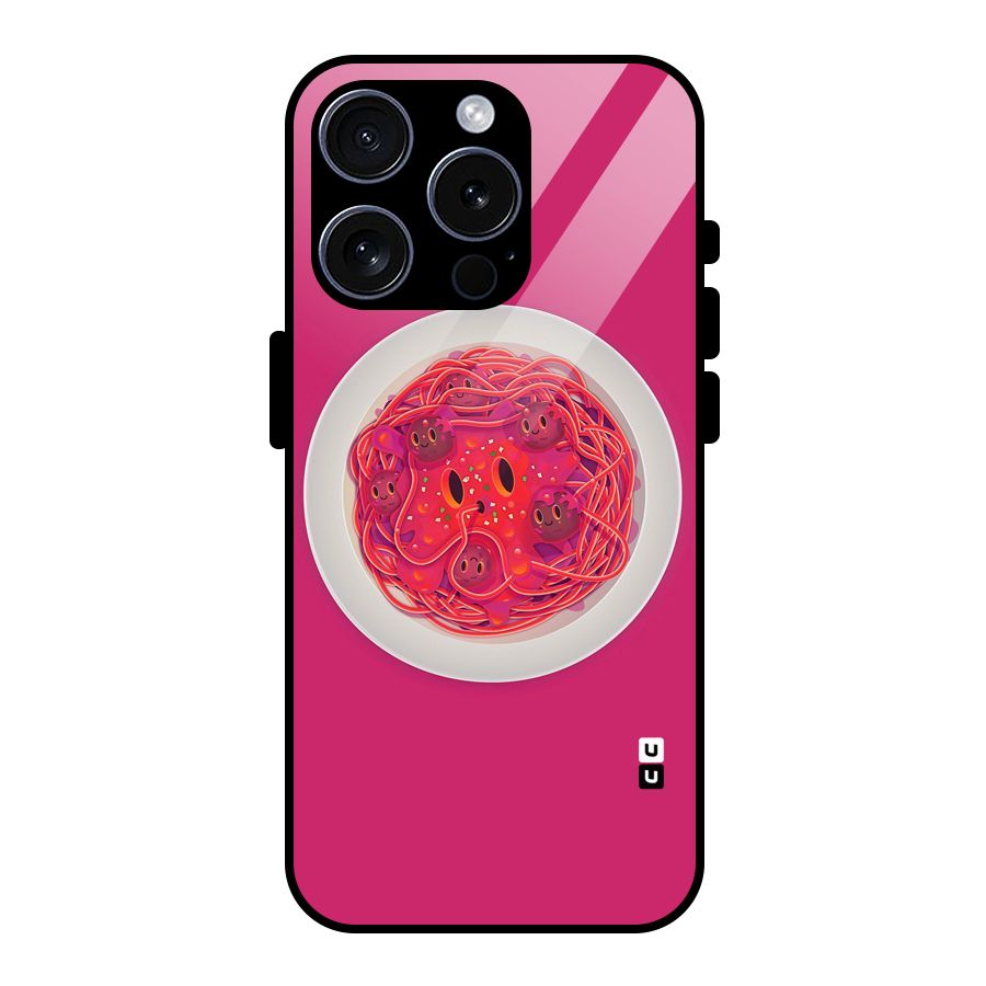 Pasta Cute Glass Back Case for iPhone 15 Pro
