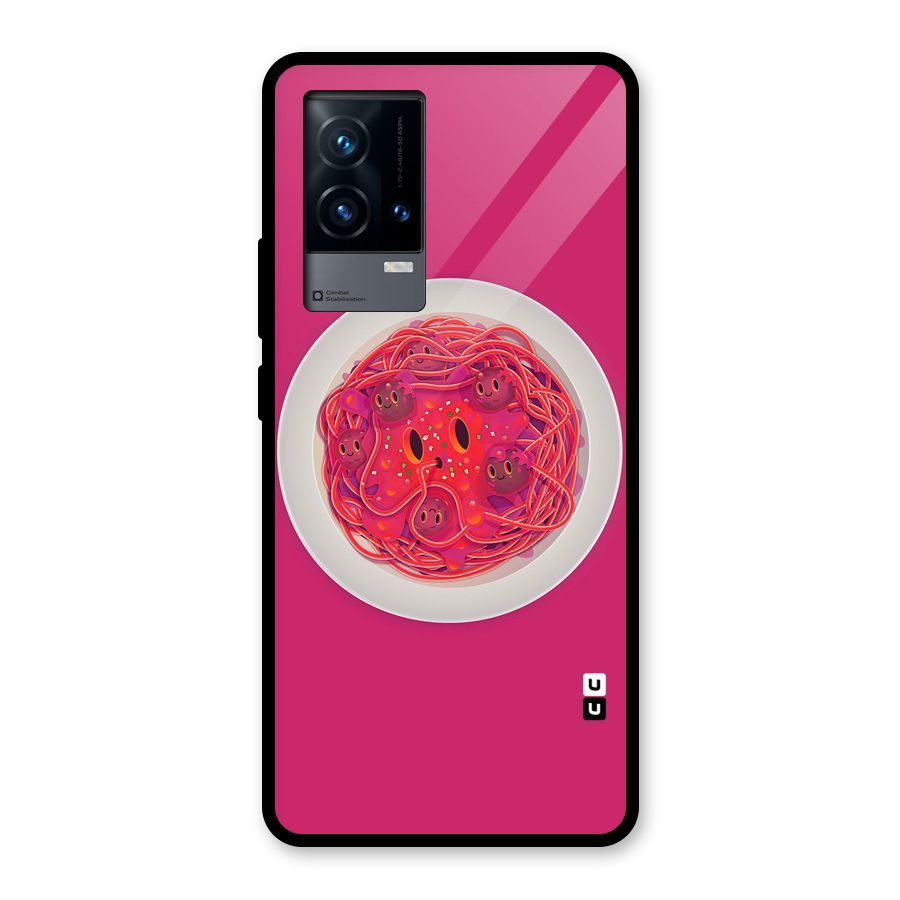 Pasta Cute Glass Back Case for iQOO 9 5G