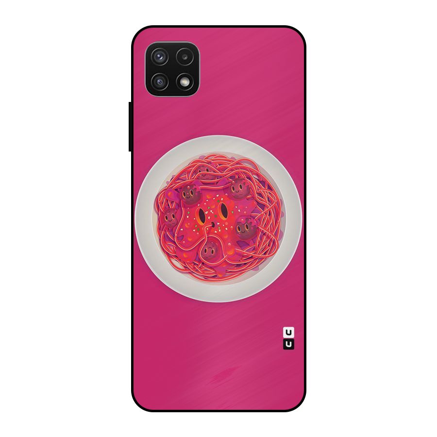Pasta Cute Metal Back Case for Galaxy A22 5G