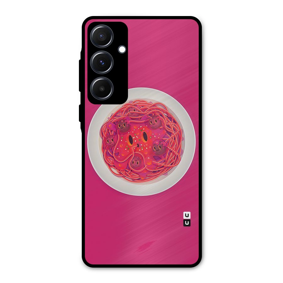 Pasta Cute Metal Back Case for Galaxy A55