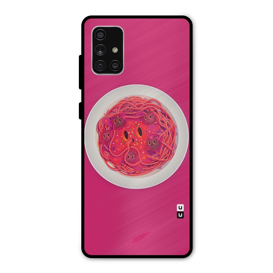 Pasta Cute Metal Back Case for Galaxy A71