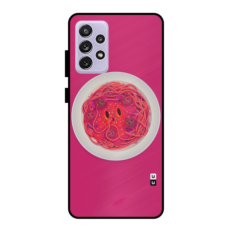 Pasta Cute Metal Back Case for Galaxy A72