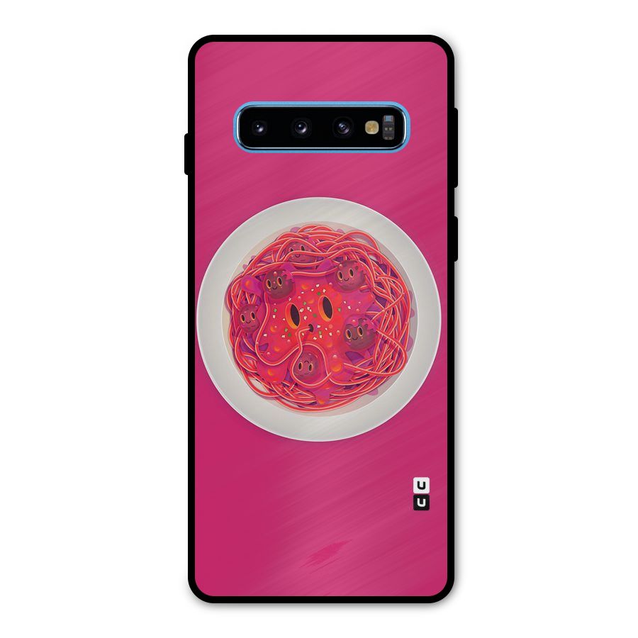 Pasta Cute Metal Back Case for Galaxy S10