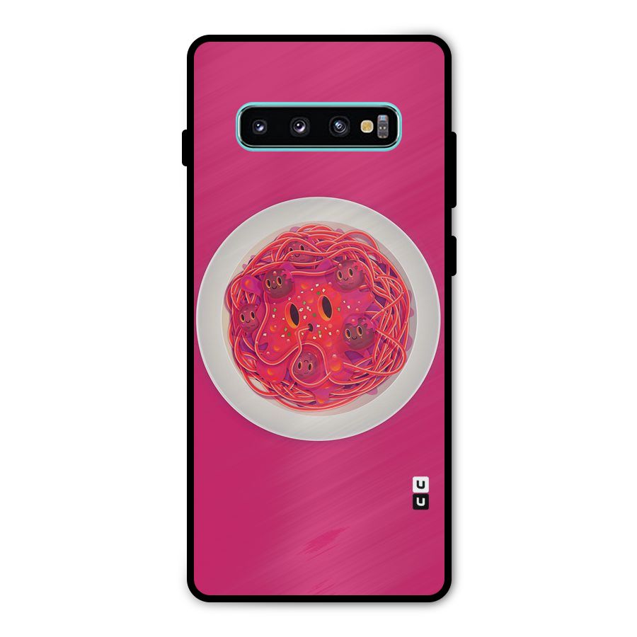 Pasta Cute Metal Back Case for Galaxy S10 Plus