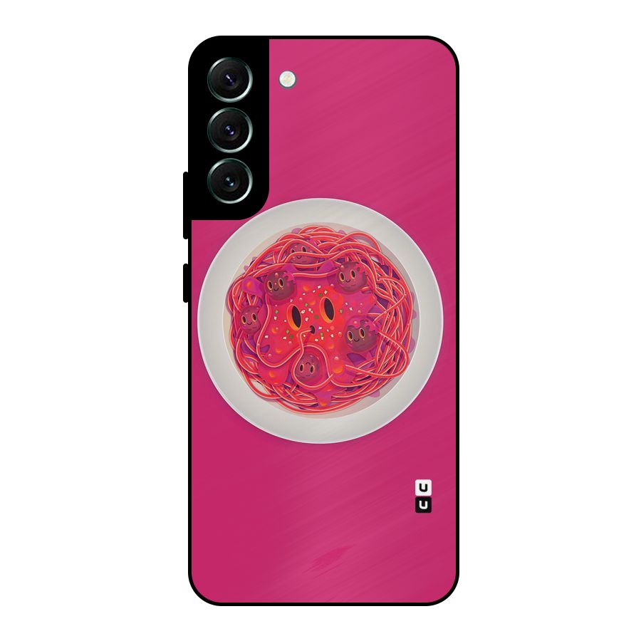 Pasta Cute Metal Back Case for Galaxy S22 Plus 5G